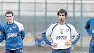 <b>CONJURA ATACANTE. </b>Skoubo, lesionado, Díaz de Cerio, Herrera y Kovacevic, en Zubieta.