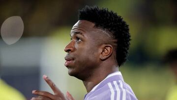 VILLAREAL, SPAIN - JANUARY 19: Vinicius Junior of Real Madrid during the Spanish Copa del Rey match between Villarreal v Real Madrid at the Estadio de la Ceramica on January 19, 2023 in Villareal Spain (Photo by David S. Bustamante/Soccrates/Getty Images)