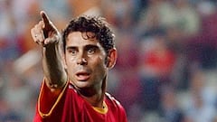 (FILES) In this file photo taken on June 16, 2002 Spanish defender Fernando Hierro gestures in late action against Ireland in their second round match at the 2002 FIFA World Cup Korea/Japan in Suwon, 16 June 2002.  
 Fernando Hierro will coach the Spanish team football team during Russia 2018 World Cup football tournament the Spanish Football Federation (RFEF) announced on June 13, 2018.  / AFP PHOTO / Christophe SIMON