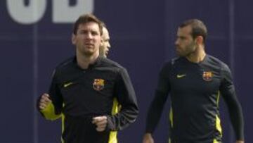 Messi y Mascherano, en el Barça