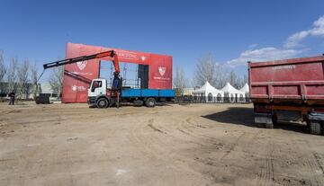 Ya están preparadas las Fan zones del Sevilla y Barça