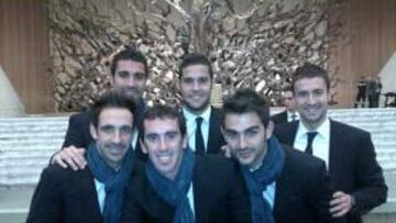 Los jugadores del Atlético se fotografiaron en el interior de El Vaticano.