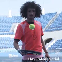 Omar Abdulrahman reta a Rafa Nadal en el Torneo Mubadala