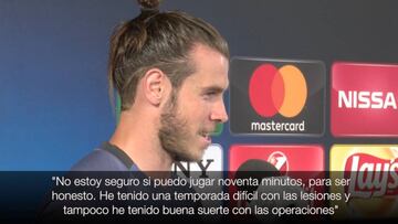 Bale: "No estoy seguro de poder jugar noventa minutos"