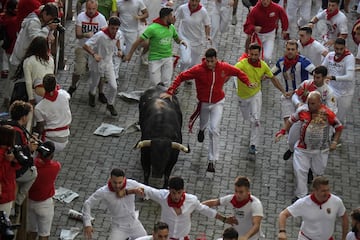Hoy 8 de julio de 2022 se ha celebrado el segundo día de los encierros de los Sanfermines. Por las calles de Pamplona ha corrido los toros de la ganadería Fuente Ymbro.