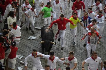 Hoy 8 de julio de 2022 se ha celebrado el segundo día de los encierros de los Sanfermines. Por las calles de Pamplona ha corrido los toros de la ganadería Fuente Ymbro.