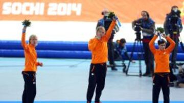 Ronald Mulder (bronce) y Michel Mulder (oro), dos gemelos holandeses en el podio.