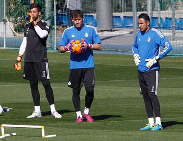 Pacheco, junto a Casillas y Keylor Navas.