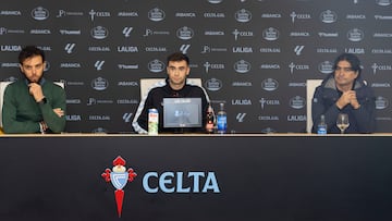 Álvaro Núñez junto al consejero Sergio Álvarez y el director de fútbol, Marco Garcés.