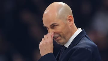 Joan Peñarroya, durante el partido contra el Maccabi en su regreso a la Euroliga con el Partizán.