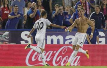 Levante-Real Madrid.2-3. Cristiano Ronaldo celebra el tercer tanto.