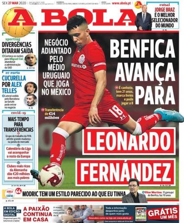 En Portugal aseguran que el Benfica compraría a 'Leo' Fernández del Toluca