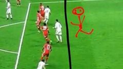 Vidal se burla del árbitro y dibuja un muñeco del Bayern