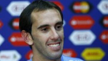 Diego Godin compareció ayer en la rueda de prensa previa al Argentina-Uruguay de esta madrugada.