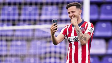 Saúl celebra la Liga del Atlético
