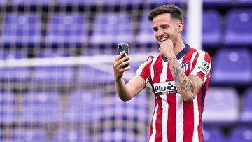 Sa&uacute;l celebra la Liga del Atl&eacute;tico