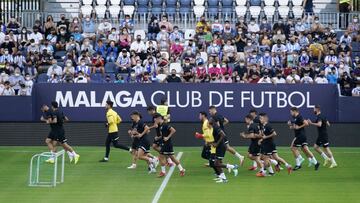 Último entrenamiento que el Málaga hizo a puerta abierta.