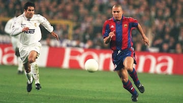 El ‘Fenómeno’ llegó muy chico al equipo blaugrana y después de una temporada fue enviado al Inter. Para 2002 el Real Madrid vio la habilidad del atacante brasileño en el mundial y decidió ficharlo. 