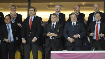Felipe VI asistió al palco durante un partido de la Eurocopa de 2012.