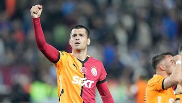 Álvaro Morata celebra un gol con el Galatasaray.