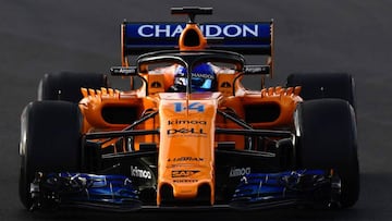 Fernando Alonso, en Barcelona.