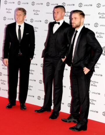 Bastian Schweinsteiger, Sam Johnstone and Luke Shaw.