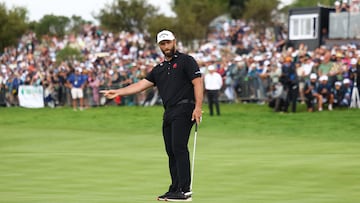 Golf - LIV Golf - South Africa - The Club at Steyn City, Midrand, South Africa - March 22, 2026 Legion XIII's Jon Rahm reacts during the fourth round REUTERS/Siphiwe Sibeko
