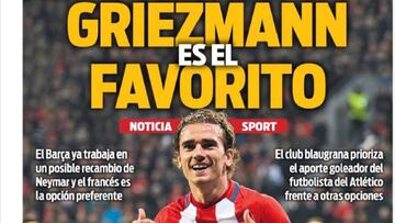 Portada del diario Sport del día 2 de agosto de 2017.