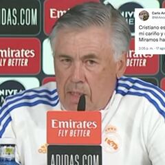 Ancelotti zanja el tema de su tweet sobre Cristiano Ronaldo