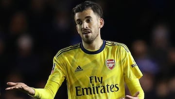 Ceballos, en un partido con el Arsenal.