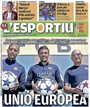 Portada de 'L'Esporti' del martes, 18 de abril de 2017.