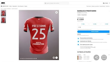 Retiran la ‘camiseta del insulto’ de Prestianni de una subasta cuando se pagaban 1.000 euros por ella
