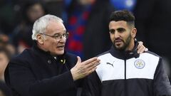 Claudio Ranieri y Riyad Mahrez 