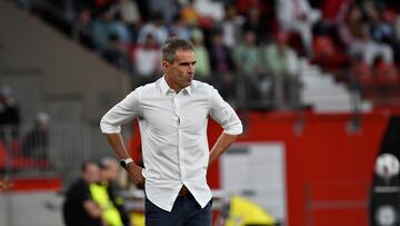 Gaizka Garitano, durante el Almería - Real Sociedad.