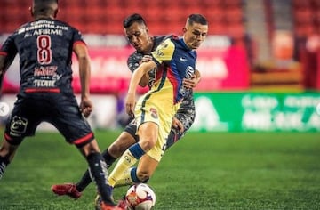 El canterano madridista Álvaro Fidalgo, en acción con el América de México.