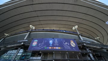 PARIS, FRANCE - MAY 24: A general view outside the stadium at Stade de France on May 24, 2022 in Paris, France. Liverpool FC will face Real Madrid in the UEFA Champions League Final on May 28, 2022. (Photo by Angel Martinez - UEFA/UEFA via Getty Images)