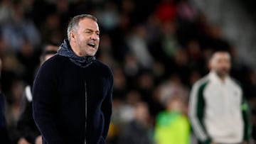 Soccer Football - LaLiga - Elche v FC Barcelona - Estadio Manuel Martinez Valero, Elche, Spain - January 31, 2026 FC Barcelona coach Hansi Flick reacts REUTERS/Pablo Morano