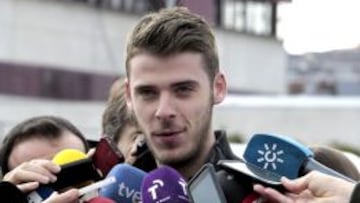 El portero de la selecci&oacute;n espa&ntilde;ola de f&uacute;tbol David de Gea, en declaraciones la prensa a su llegada a la Ciudad del F&uacute;tbol de Las Rozas.