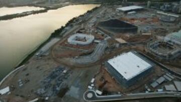 Vista aérea de la situación actual del Parque Olímpico de Barra, una de las áreas principales donde se celebrarán los próximos Juegos de Río.