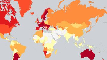 Mapa del consumo de vino mundial.