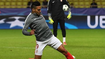 Falcao García se prepara para el partido contra el Manchester City.
