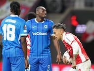 Zalazar, durante el partido de Europa League contra el Genk.