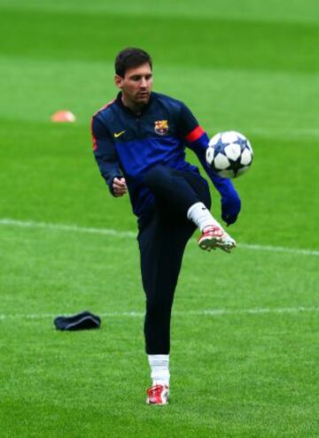 Entrenamiento en el Allianz Arena. Lionel Messi.