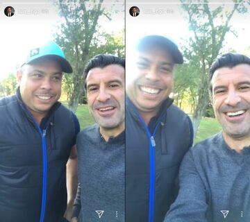 Capturas del v&iacute;deo de Figo junto a Ronaldo en Instagram Stories