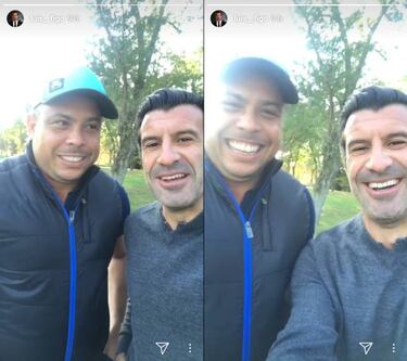Figo y Ronaldo, reencuentro galctico con otra pelota