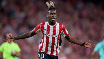 Nico Williams durante un partido con el Athletic.