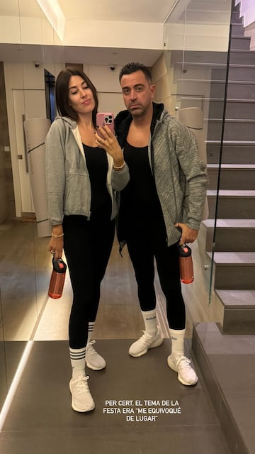 Xavi Hernández y Núria Cunillera con su 'outfit' de fiesta.