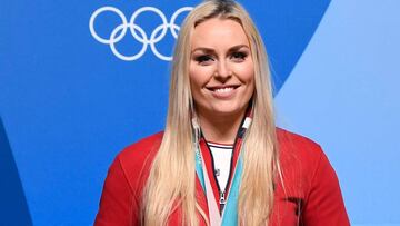 Lindsey Vonn atiende a los medios tras ganar la medalla de bronce en los Juegos Ol&iacute;mpicos de Invierno de Pyeongchang.