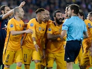 Los jugadores del Barça