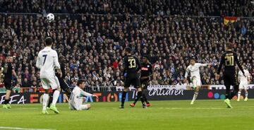 Casemiro (third right) fires his volley past Napoli keeper Reina.